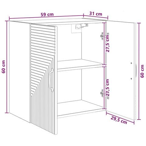 Mobiletto a muro Nero 59 x 31 x 60 cm Legno ingegnerizzato - Foto 7