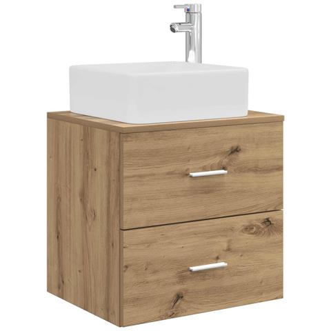 Mobile Lavabo da Parete Rovere Artigianale 53 x 34,5 x 63 cm - Foto 1