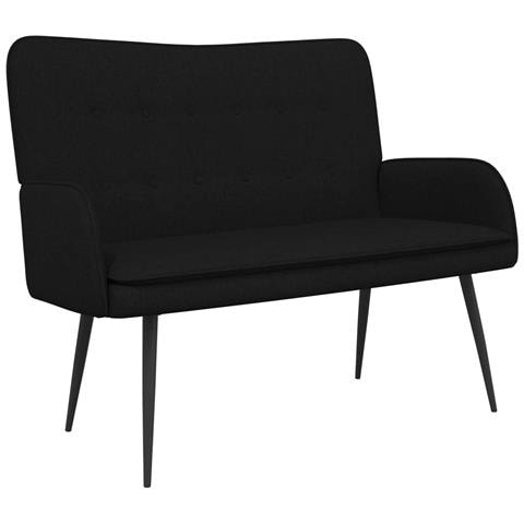 Divano a 2 Posti Nero 115 x 61 x 87 cm Tessuto - Foto 1