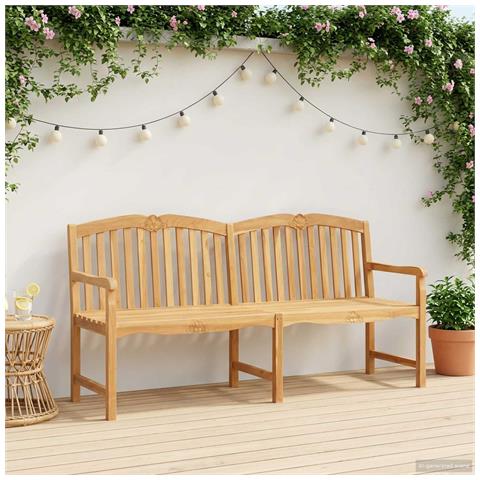 Panchina in legno intagliata a mano Naturale 180,5 x 60 x 96 cm - Foto 2