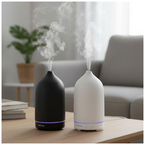 Umidificatore Zen 100 ml, Diffusore di Aromi con Oli Essenziali, 5 Modalità di Nebulizzazione, Silenzioso 35 dB, Luce LED 7 Colori, Telecomando e USB C, Bianco - Foto 2