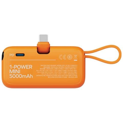 Power Bank - Arancione, 5000 mAh, 20W - Foto 2