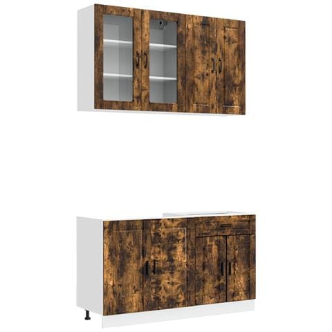 Unità Cucina PORTO 4 pcs Rovere Fumo Legno ingegnerizzato - Foto 1