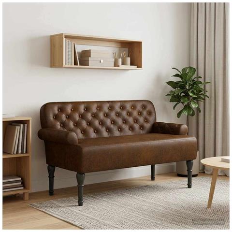 Loveseat con bottoni imbottiti Marrone 120 x 65 x 78 cm - Foto 2