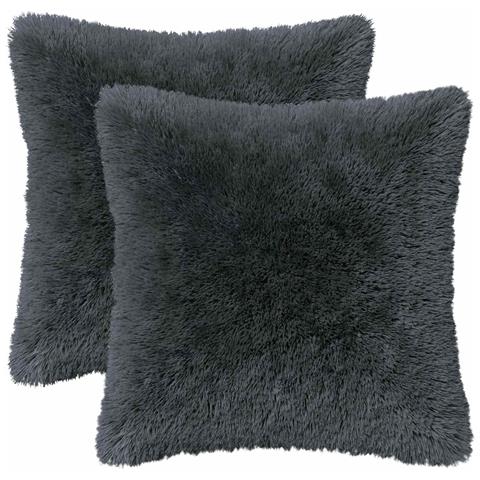 Cuscino con cuscino HEERLEN 2 pz Antracite Fleece PV - Foto 1