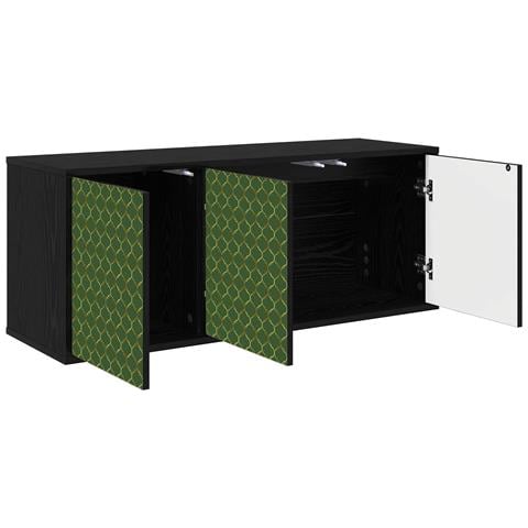 Mobile TV da Parete GELEEN 102 x 33 x 40 cm Rovere Nero - Foto 2