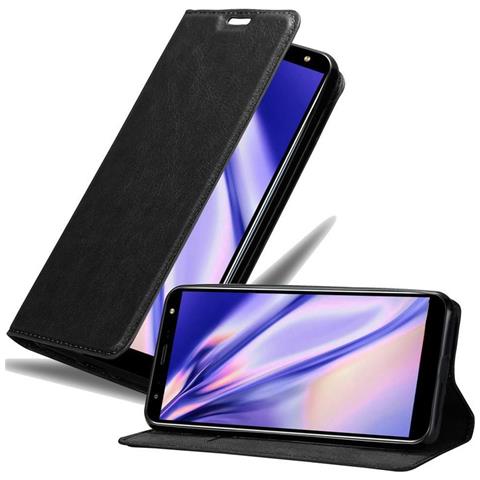 Cadorabo Custodia Compatibile Con Lg K40 In Nero Di Notte - Coperchio Protettiva Con Chiusura Magnetica, Funzione Stand E Tasca Per Le Carte - Foto 1