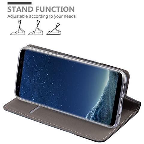 Custodia Compatibile Con Samsung Galaxy S8 Plus In Blu Scuro Nero - Coperchio Protettiva Con Chiusura Magnetica, Funzione Stand E Tasca Per Le Carte - Foto 2