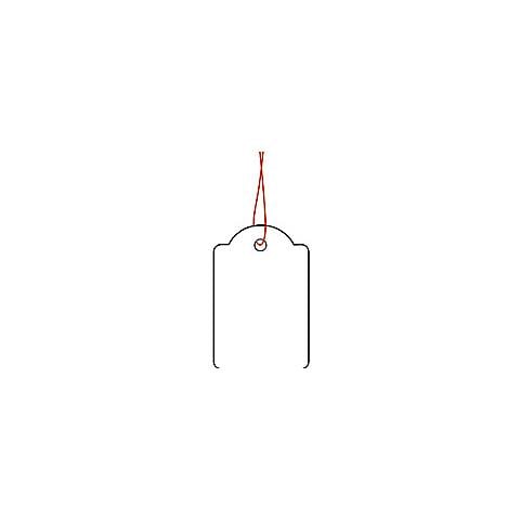 Strung marking tags 25x38mm with red string 1000 pcs. , Bianco, Contents / pack - 1000 pcs, 25 x 38 mm, string red - Foto 2