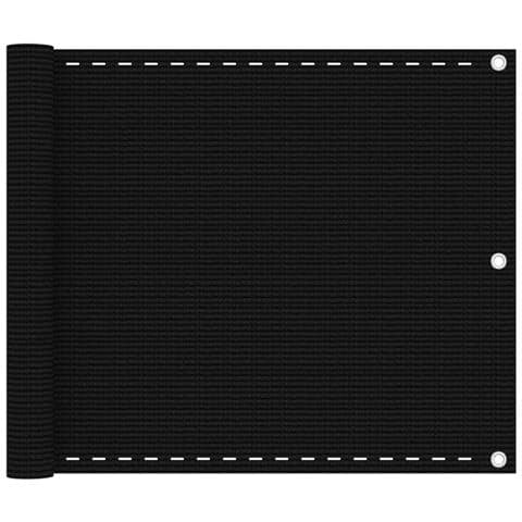 Paravento Da Balcone Nero 75x600 Cm In Hdpe - Foto 1