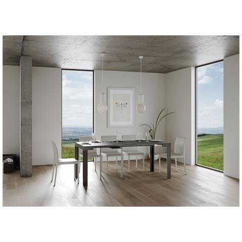 Consolle Allungabile 90x40/196 Cm Linea Small Telaio Antracite - Cemento - Foto 2