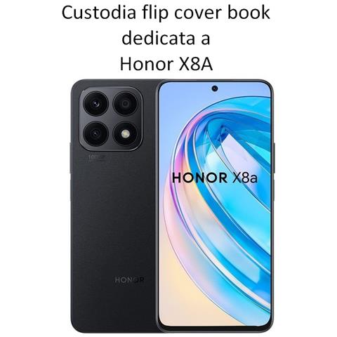 Smart Book Custodia A Libro Poket Flip Cover Case Per Honor X8a Crt-lx1 Crt-lx2 Crt-lx3 Black - Foto 2