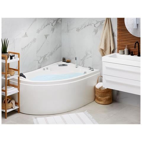 Vasca Idromassaggio Angolare Con Led Neiva Lato Sinistro 150 X 100 Cm Bianco - Foto 1
