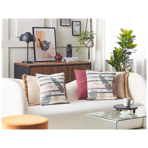 Set Di 2 Cuscini Bidens 45 X 45 Cm A Strisce Multicolore - Foto 1