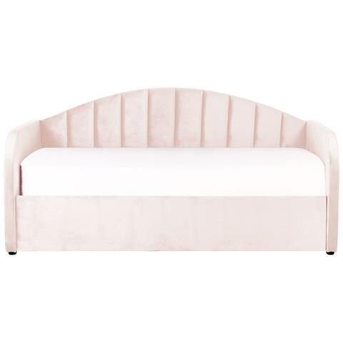 Letto Estraibile Velluto Eyburie 90 X 200 Cm Rosa Pastello - Foto 2