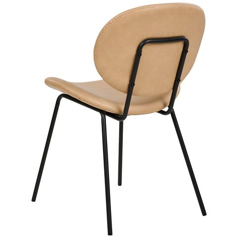 Set Di 2 Sedie Da Pranzo Pelle Sintetica Beige Sabbia Luana - Foto 8