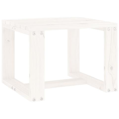 Tavolino Da Giardino Bianco 40x38x28,5 Cm Legno Massello Pino - Foto 2