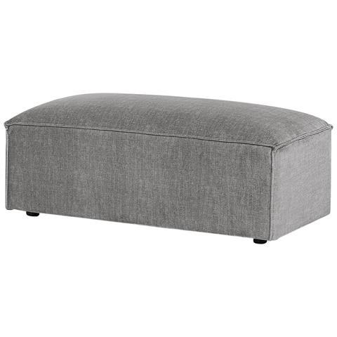 Divano Modulare Hellnar Tessuto Grigio Con Ottomana 2 Posti - Foto 2