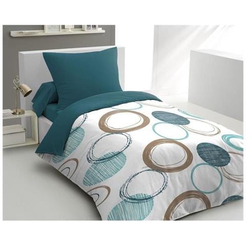 Set Copripiumino - Piumone 140 X 200 Cm + 2 Federe 63 X 63 Cm - Blu Anatra - Foto 1