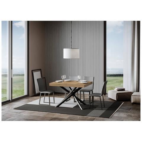 Tavolo Allungabile 90x130/234 Cm Famas Premium Quercia Natura Telaio Antracite - Foto 5