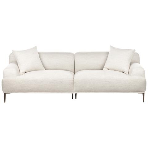 Divano 3 Posti Matila Tessuto Beige Chiaro - Foto 2