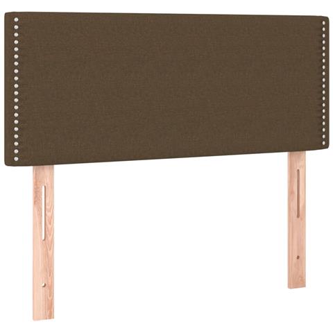 Letto a Molle Materasso e LED Marrone Scuro 80x200cm in Tessuto - Foto 2