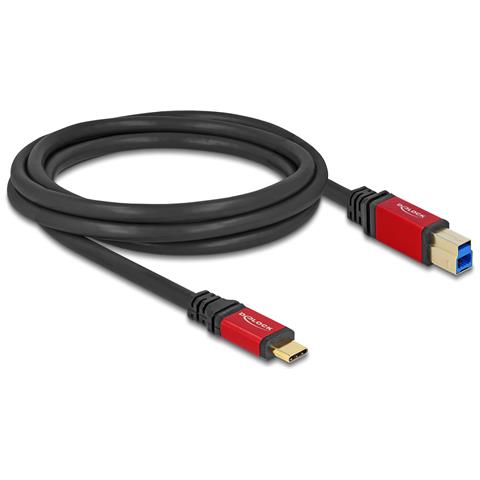 Cavo USB 5 Gbps USB Type-C maschio per USB Tipo-B maschio 2 m metallo rosso - Foto 2