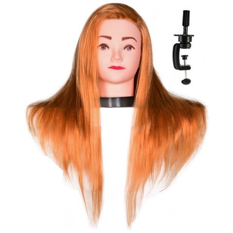 Testina Di Allenamento Aneta 55 Cm Ottone, Capelli Sintetici + Manico, Per Parrucchieri, Testa Per Esercitazioni - Foto 1