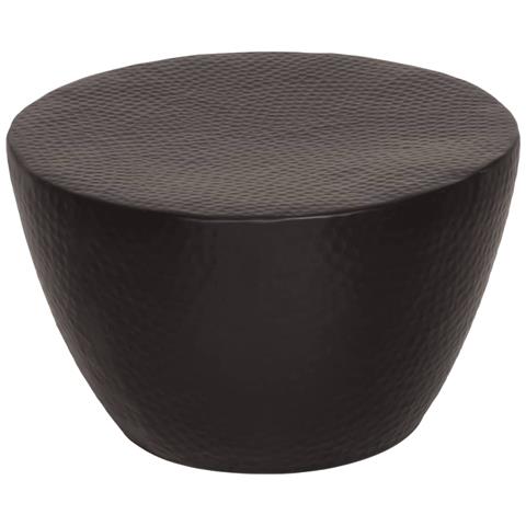 Tavolino Da Salotto In Alluminio Martellato  50x30 Cm Nero - Foto 1