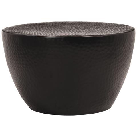 Tavolino Da Salotto In Alluminio Martellato  50x30 Cm Nero - Foto 2