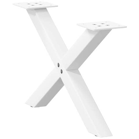 Gambe Tavolino Da Caffè A X 2 Pz Bianco 50x(30-31)cm In Acciaio - Foto 1