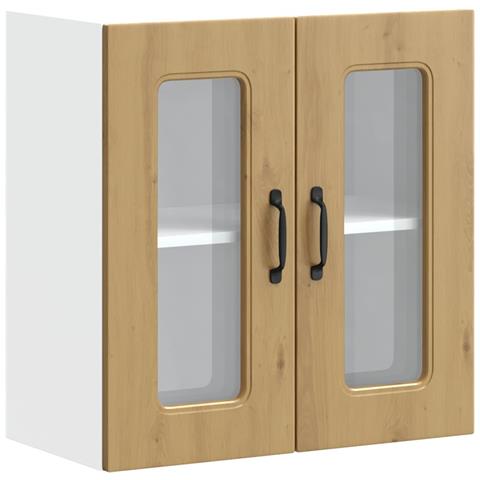 Pensile Da Cucina Con Porta In Vetro Kalmar Rovere Artigianale - Foto 2