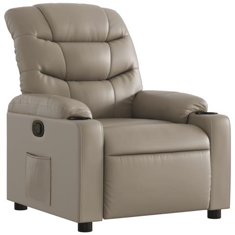 Poltrona Reclinabile Cappuccino In Similpelle - Foto 2