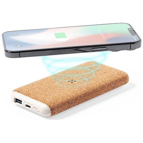 Power Bank Natura Wireless 15w. 8000 Mah. 1 Uscita Usb E 1 Type C. Ingresso Type C 6,9x13,4x1,8 Cm. Colore Del Legno - Foto 1
