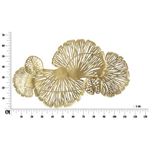 Decorazione In Metallo 3d Foglia 21 - Oro - Metallo - 115x5x64 Cm - Foto 8