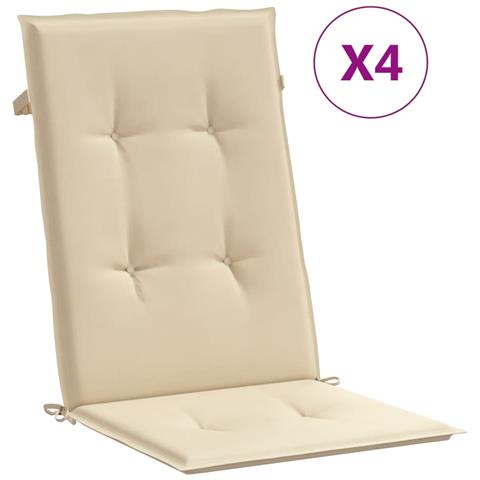 Lusso Casadino -  Cuscini Per Sedie 4 Pz Beige 120x50x3 Cm In Tessuto - Foto 1