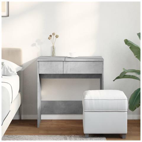 Toeletta Con Specchio Grigio Cemento 73x46,5x120 Cm - Foto 2