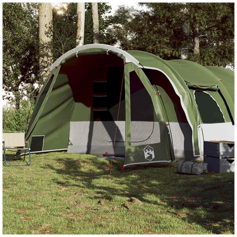 Tenda Familiare a Tunnel per 8 Persone Verde Impermeabile - Foto 2