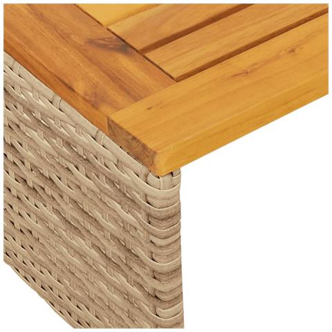 Divano da Giardino con Tavolo e Cuscini a L Beige in Polyrattan - Foto 9