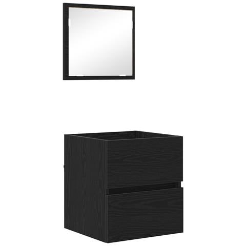 Mobiletto da bagno - Rovere Nero Legno ingegnerizzato Standard - Foto 1
