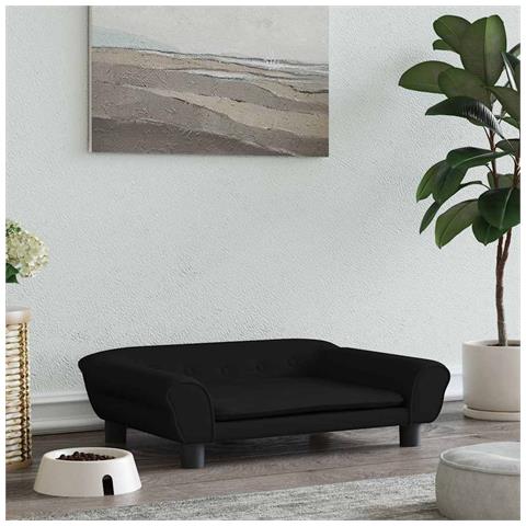 Lettino per Cani Nero 70x48x22 cm in Velluto - Foto 2