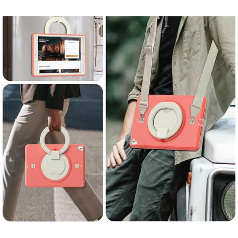 Custodia Per Ipad 9/8/7 10.2"" Con Supporto E Tracolla Rosa - Foto 4