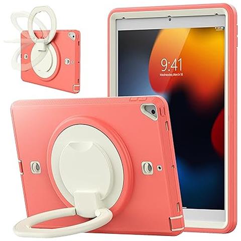 Custodia Per Ipad 9/8/7 10.2"" Con Supporto E Tracolla Rosa - Foto 1
