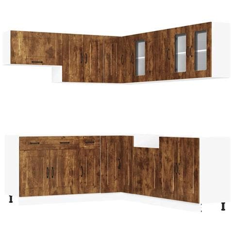 Set Mobili da Cucina 11 pz Kalmar Rovere Fumo Legno Multistrato - Foto 1