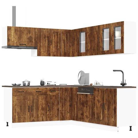 Set Mobili da Cucina 11 pz Kalmar Rovere Fumo Legno Multistrato - Foto 2