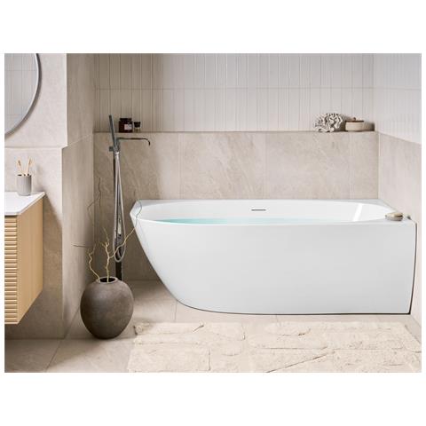 Vasca Da Bagno Angolare Parnaiba Lato Sinistro 170 X 80 Cm Bianco - Foto 1