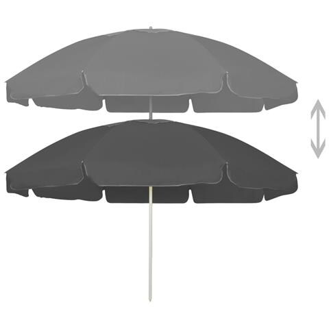 Lusso Casadino -  Ombrellone Da Spiaggia Antracite 240 Cm - Foto 1