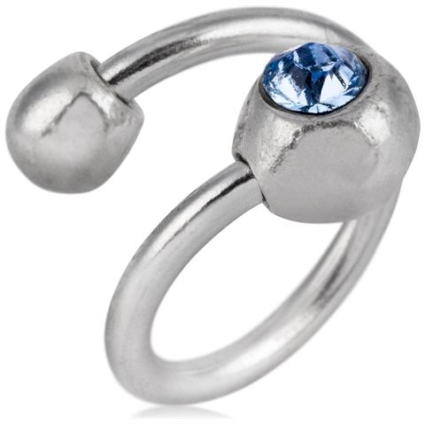 Anello Con Sfera E Cristallo Sw In Blu. Argento - Foto 1