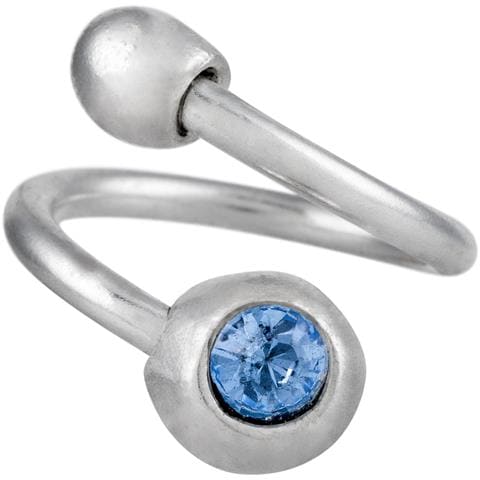 Anello Con Sfera E Cristallo Sw In Blu. Argento - Foto 2