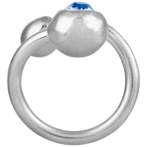 Anello Con Sfera E Cristallo Sw In Blu. Argento - Foto 4